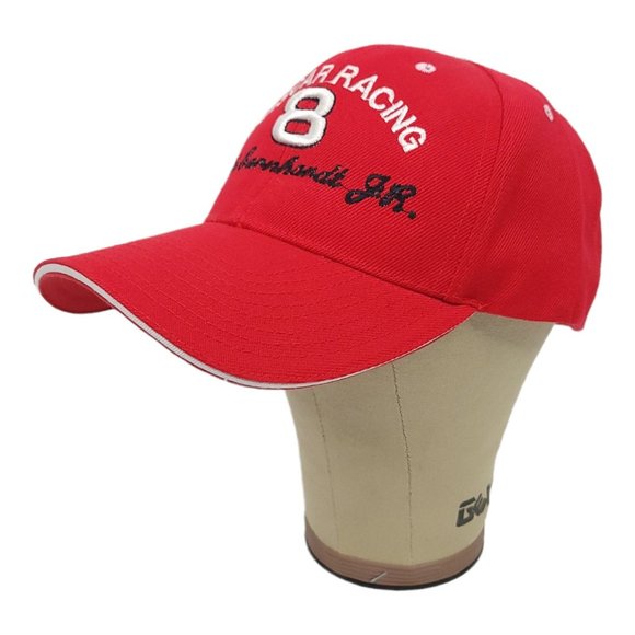 City Hunter Dale Earnhardt Jr 8 Nascar Racing Mesh Strapback Cap Trucker Red Hat - Picture 5 of 12